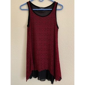 Papillon Red and Black Sleeveless Top